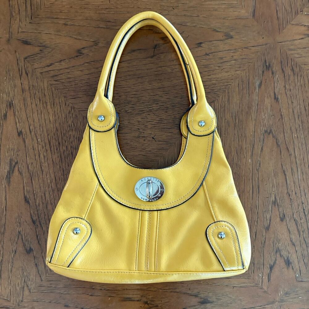 Y2K Yellow leather Rosetti Shoulder Bag